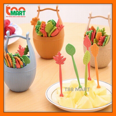 Bộ 10 nỉa xiên ăn trái cây nhiều màu