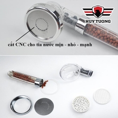 Bộ vòi sen tăng áp lọc nước Trong suốt Lucky xịn kèm dây inox 304 [BH: None]