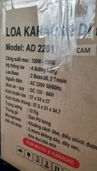 Loa kéo karaoke AD2201 (2 bass 20cm) kèm 2 micro chính hãng [BH 1 năm]