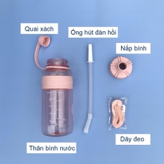 Bình đựng nước NHỰA thể thao Sports Cup 1500ml (1.5L) có quai đeo  [BH: NONE] 1l1c10