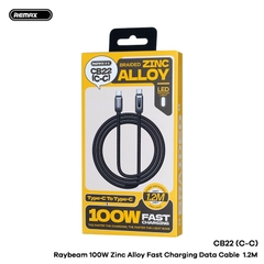 Cáp sạc nhanh 240w REMAX CB22 C-C cáp TypeC ra Type C chất liệu hợp kim dài 1m2 có đèn led siêu đẹp