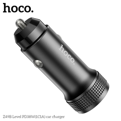 Cóc sạc nhanh 38W xe hơi HOCO Z49B (1 cổng Usb QC3.0 và 1 cổng Type C PD20W) chính hãng [BH 1 năm]