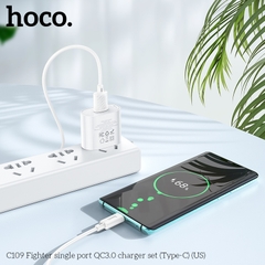 Bộ sạc nhanh 18w HOCO C109 USB ra Type-C chính hãng [BH 1 năm]