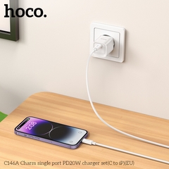 Bộ sạc nhanh 20W HOCO C146A (c-l) Type-C ra iPhone Lightning chính hãng [BH 1 NĂM]