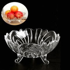Dĩa thủy tinh 3 chân Glassware đựng hoa quả 3 chân sang trọng [BH: NONE]