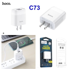 Cóc sạc nhanh Hoco C73 / C73A 2 2.4A  2 cổng usb chính hãng [BH 1 năm]