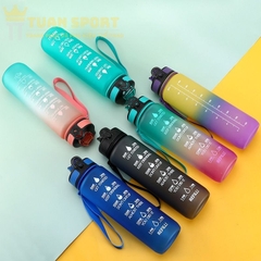 Bình Nước 1000ml Thể Thao Nhắc Nhở Uống Nước Mỗi Ngày Tích Hợp Ống Hút Có vạch kẻ chia ML và Báo Giờ / pktn sale