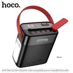 Pin sạc nhanh 22.5w+PD20W HOCO J143 80.000mAh dự phòng kiêm đèn pin phát sáng chính hãng [BH 1 Năm]