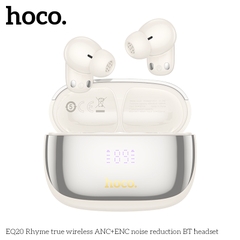 Tai nghe bluetooth giảm tiếng ồn HOCO EQ20 True Wireless V5.4 40mAh/400mAh ANC+ENC kiểu dáng airpods chính hãng [BH 1 NĂM]