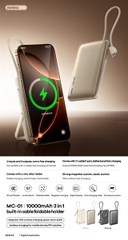 Pin sạc nhanh 22.5w không dây REMAX MC-01 10.000mAh dự phòng CCC magnetic chính hãng [BH 1 năm]