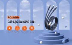 Cáp sạc nhanh 5A REMAX 3 đầu RC-199th đa năng chính hãng [BH 1 năm]