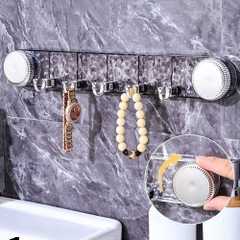 Thanh inox hít treo đồ 5 móc tiện lợi [BH: NONE]