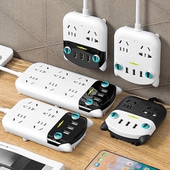 Ổ cắm/ ổ điện mặt mèo đen trắng 2IN1 KIÊM GIÁ ĐỠ 3 cổng usb 3 lỗ cắm tròn 3 lỗ cắm dẹp (HỖ TRỢ PHÍCH 2 CHẤU, 3 CHẤU) K [BH: 1 THÁNG]
