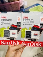 Thẻ nhớ micro 2GB Sandisk ultra class 10, speed up to 100mb/s full box- vỉ có thể thay đổi tùy lô [BH: 1 năm]