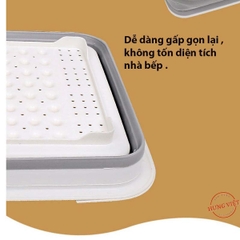 Giá úp chén kiêm rổ gấp gọn thông minh nhà bếp