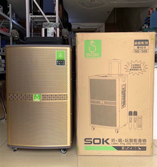 Loa Kéo Di Động SOK NE-509 (Bass 15", 2 Micro, 300W, Nặng 30Kg) hát karaoke (đặt trước 1 tiếng) g@nbbb#+m5200