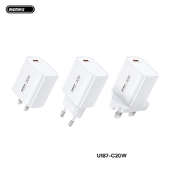Cóc sạc nhanh 20w REMAX U187-C20W CN chân dẹp (1 cổng type-c) chính hãng [BH 1 năm]