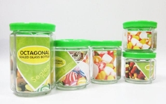 Set 5 lọ thủy tinh nắp xanh nhiều size tiện lợi: gồm 2 lộ 260ml, 2 lọ 380ml, 1 lọ 550ml [BH: NONE]