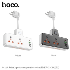Ổ cắm điện đa năng HOCO AC12A PD30W 3 cổng USB + 1 cổng Type C cáp dài 8,5cm chính hãng [BH 1 NĂM]