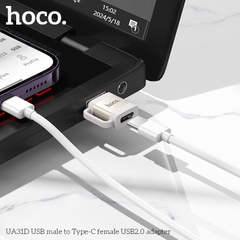 Jack chuyển đổi USB sang Type-C USB 2.0 Hoco UA31D chính hãng [BH: 1 NĂM]