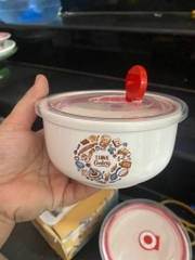 Bộ Thố 2 cái hoa văn CÓ NẮP ĐẬY và nút hút chân không, hút nhiệt  [BH: Test] / pktn sale
