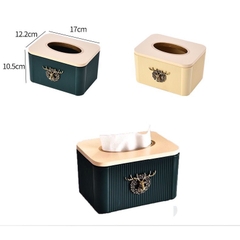 Hộp đựng khăn giấy ăn sử dụng họa tiết Bắc âu (hình hoa/ hình hưu- tùy lô) cao cấp sang trọng size 10.5x12.2x17cm [BH: NONE]