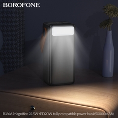 Pin sạc nhanh 22.5w+PD20W BOROFONE BJ66A 50.000mAh dự phòng kiêm đèn pin phát sáng chính hãng [BH 1 Năm]