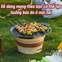 Chảo gang vân đá, chảo nướng BBQ đa năng chống dính size 34cm [BH: NONE]