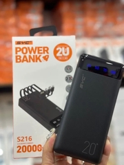 Pin sạc dự phòng sạc nhanh 2.1A SYC 216 20.000mAh, kèm 3 cáp 1 cổng usb liền thân, có màn hình hiển thị % pin  [BH: 1 năm]