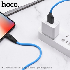 CÁP SẠC NHANH 3.0A HOCO X21 PLUS USB RA IPHONE DÂY SILICON CHỐNG CHÁY DÀI 1M CHÍNH HÃNG [BH: 1 NĂM]