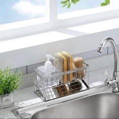 Khay lưới inox để bồn rửa chén đựng đồ đa năng, có khay hứng nước [BH: NONE]