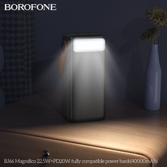 Pin sạc nhanh 22.5w BOROFONE BJ66 40.000mAh PD20W dự phòng kiêm đèn pin phát sáng chính hãng [BH 1 Năm]