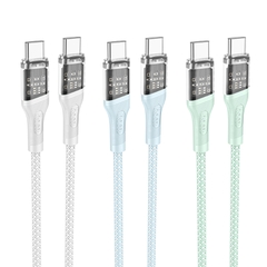 Cáp sạc nhanh 60w Hoco U111 (c-c) PD 2 đầu Type C lộ mạch chính hãng [BH 1 Năm] / pktn sale