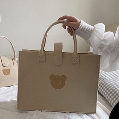 Túi xách tay, đeo vai Bear  hình gấu dễ thương, vải nỉ Size lớn Loại 2 mềm mỏng [BH: NONE] / pktn sale