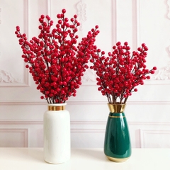 1 Cành đào đỏ giả trang trí Tết, decor [BH: NONE]