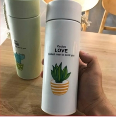 1 Thùng 80 cái Bình đựng nước 450ml lõi thủy tinh CACTUS LOVE làm quà tặng cho công ty, trường học v.v [BH: NONE]