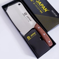Dao chặt xương, chặt gà, chặt dừa nhà bếp đa năng Nhật Asakh SK5 918 cán gỗ, lỗ tròn treo dao Japan