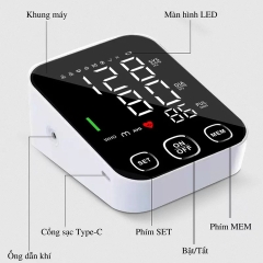 Máy đo huyết áp, nhịp tim Bắp Tay AiQue S09, báo cáo giọng nói [BH: 1 THÁNG]