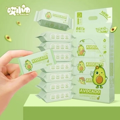 Khăn Giấy Ướt Mini Set 8 Gói (64 tờ) Dễ Thương Bỏ Túi Tiện Lợi