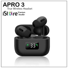 Tai nghe bluetooth APRO3 TWS (2 tai có doc sạc, có nút cao su) có màn hình LCD [BH 3 tháng]