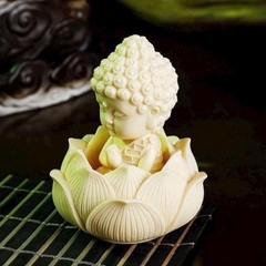 Tượng Phật mini ngồi trên đài sen để xe hơi, bàn làm việc, decor cầu may mắn bình an [BH: NONE]
