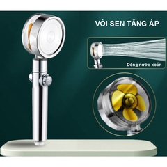 Vòi sen chế độ tăng áp kèm 3 cánh quạt tiện lợi [BH: NONE]