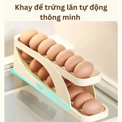 Khay đựng trứng 2 tầng tự lăn tiện lợi [BH: None]