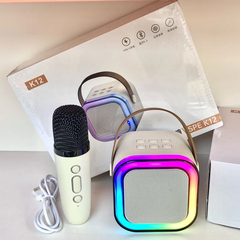 Loa karaoke K12 bluetooth có đèn led kèm 1 micro không dây [BH 6 tháng]