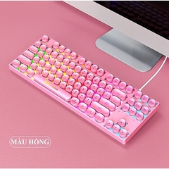 Bàn phím giả cơ, phím tròn có led SHIPADOO K87 SDP87 màu hồng [BH: 6 tháng]