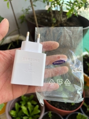Cóc sạc nhanh Samsung S22 ZIN TRẮNG 5G ĐÓNG BỊCH (KO KÈM CÁP) PD 35w (Cóc 1 Usb-A, 1 Usb-C Type C) [BH 3 tháng] / pktn sale