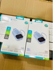 Pin sạc nhanh 66W DVIP DV-G25 20.000mAh có màn hình hiển thị % pin kèm 2 cáp liền thân, nhỏ gọn có dây đeo [BH: 6 THÁNG]