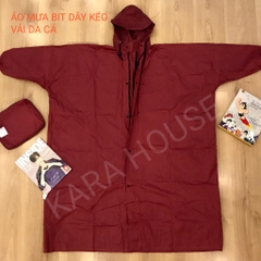 Áo mưa bít dây khóa kéo trước vải da cá xịn KaraHouse loại đặc biệt / pktn sale