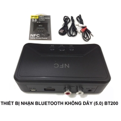 Thiết bị nhận tín hiệu Bluetooth BT200 (5.0) NFC chuyên dùng cho âm ly và Loa [BH: 1 THÁNG]