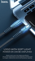 Cáp sạc nhanh lightning 2.4A HOCO U70 có led báo sạc (usb ra iphone) chính hãng [BH 1 năm]